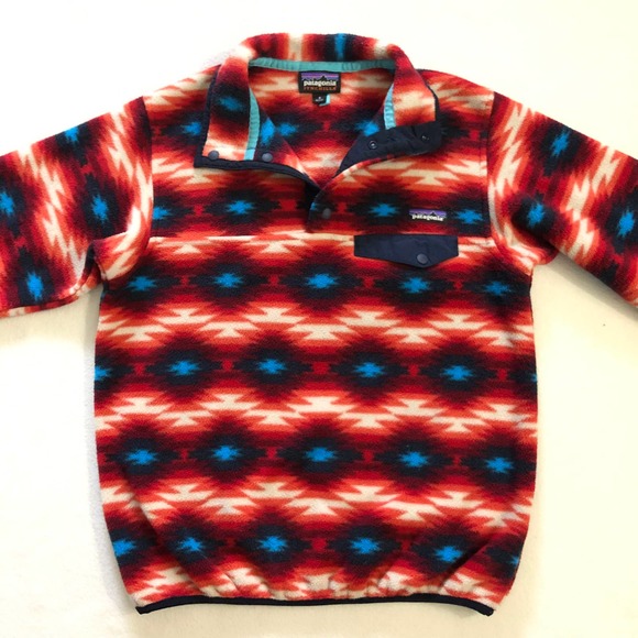 Patagonia Women Synchilla Snap T Fleece Pullover Aztec Wild Desert Print Top S - Picture 7 of 10